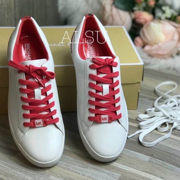 🌸Sale🌸 Michael Kors Catelyn Lace Up Napa Optic Sangria Women's 45T8CAFS2L - Picture 5 of 8